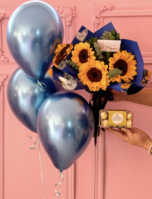 girasoles y globos